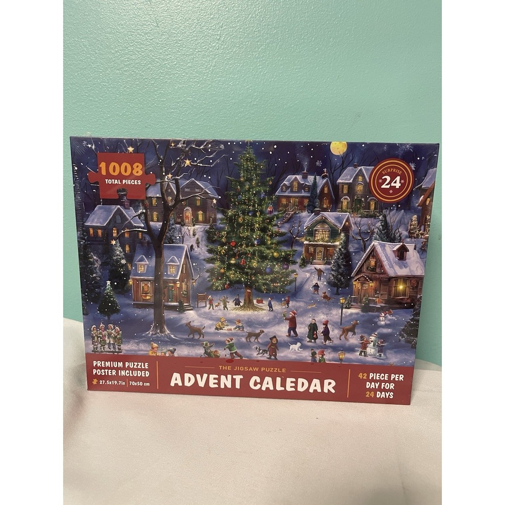 The Jigsaw Puzzle Advent Calendar‎ Christmas Playground 1008 Total Pieces New...